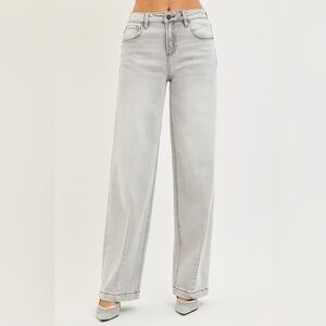 RISEN Slouchy Baggy Jeans with Contrast Stitching